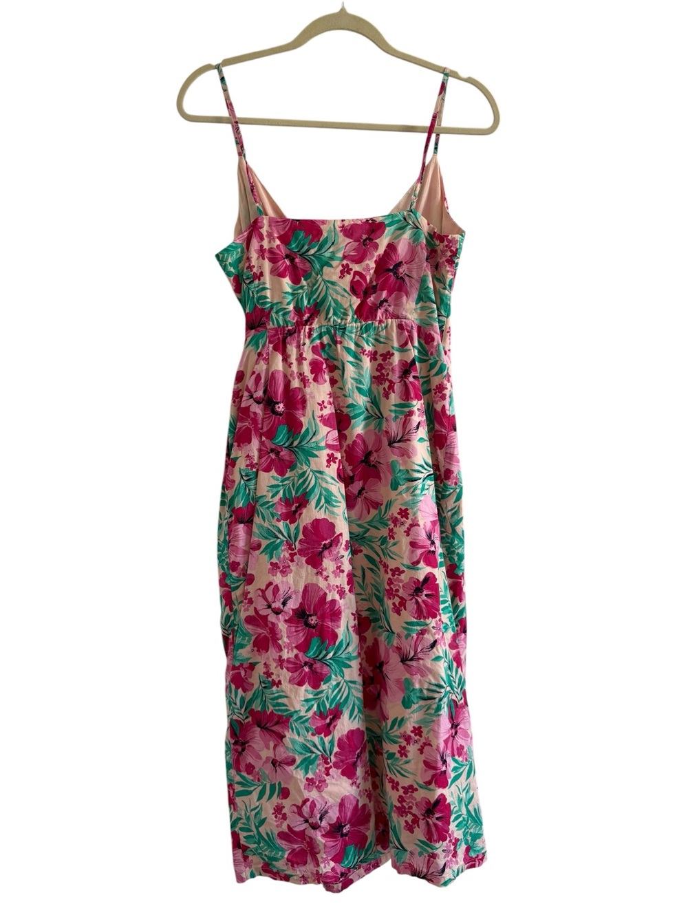 J.Crew Floral Wrap Midi Dress Size 6 Pink Tropical Floral - Picture 4 of 4